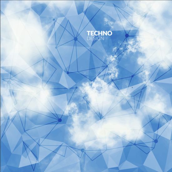 triangles tech cloud background 