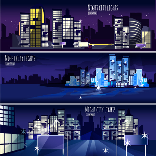 night light city banners 