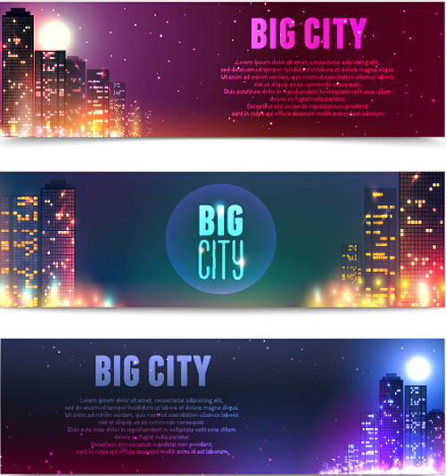 night light city banners 