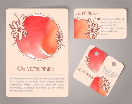 watercolor vintage tags cards 