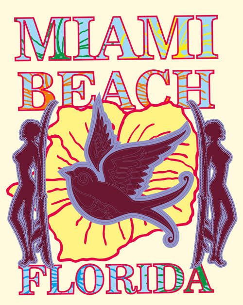 summer poster miami holiday beach 