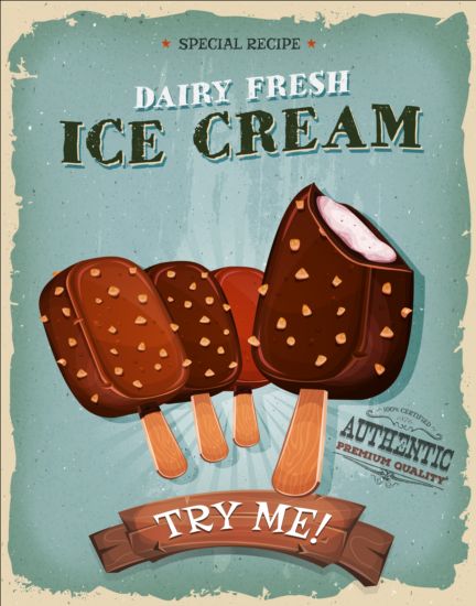 vintage poster ice grunge cream 