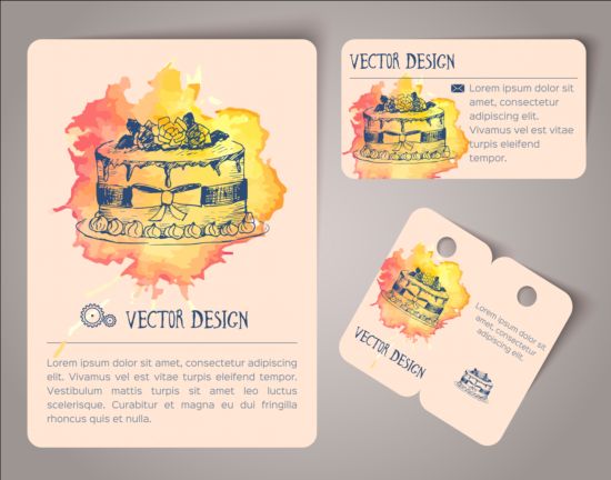 watercolor vintage tags cards 