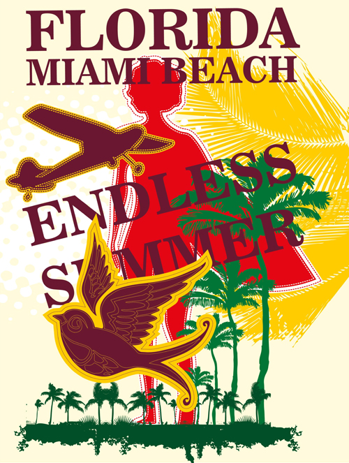 summer poster miami holiday beach 