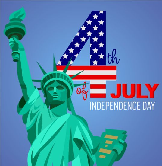 statue Liberty Independence background 