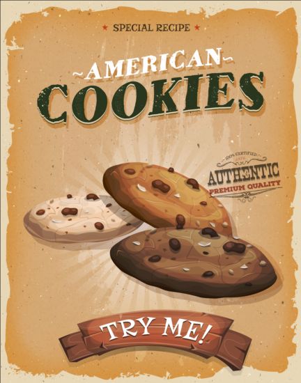 vintage poster grunge cookies 