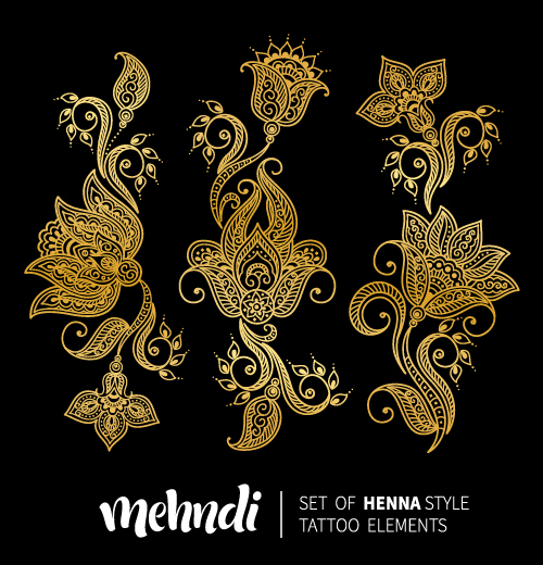 tattoo styles Mehndi henna elements 