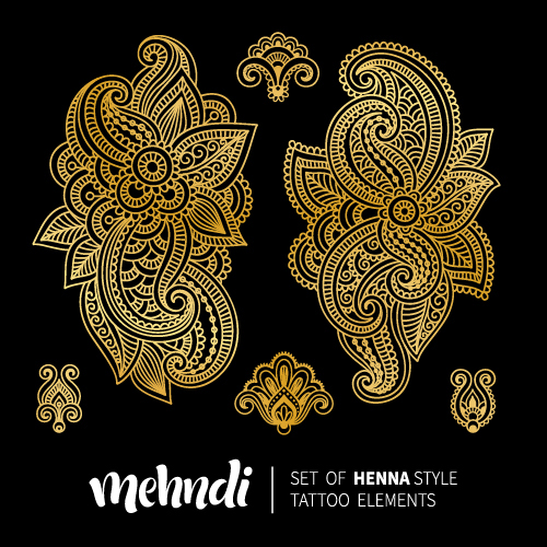 tattoo styles Mehndi henna elements 