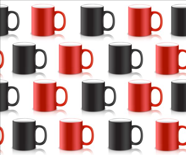 seamless red pattern mug black 