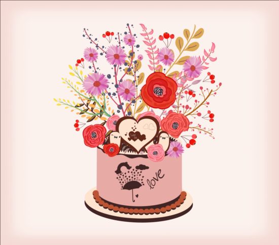 watercolor flowers cake 
