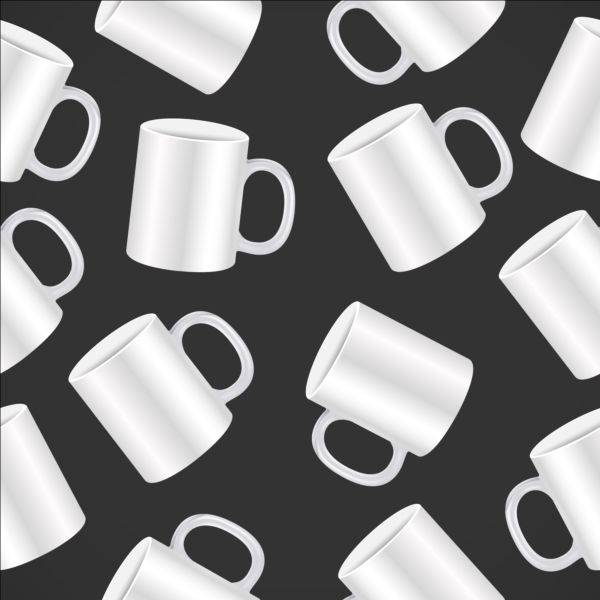 white seamless pattern mug 
