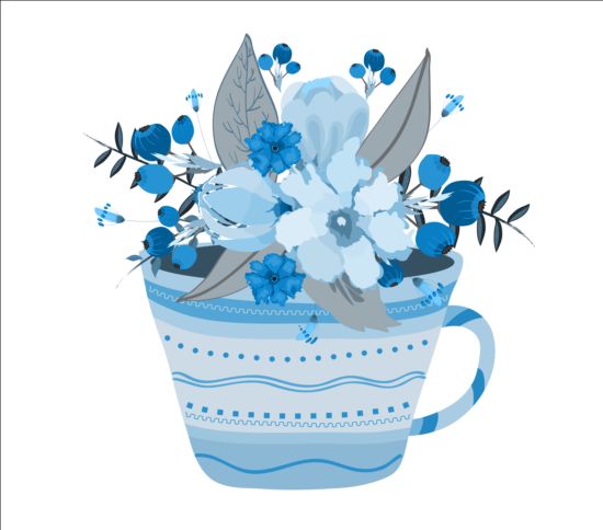 watercolor teacup flowers 