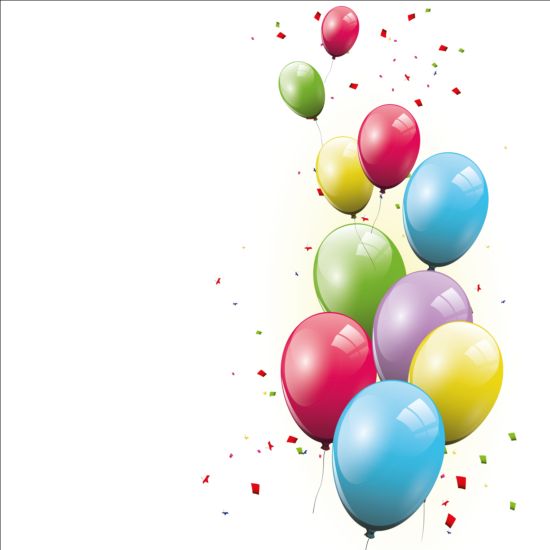 confetti colored birthday balloon background 