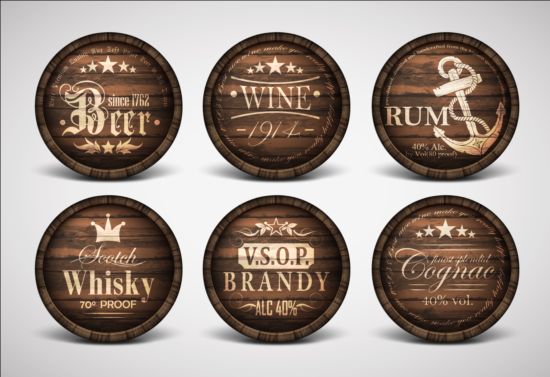 wood labels drink casks 