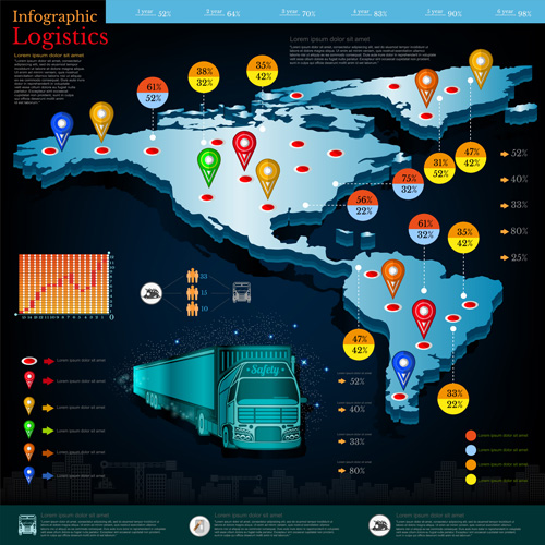 world logistic infographic 