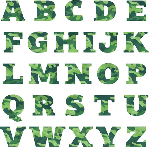 fonts camouflage alphabets 