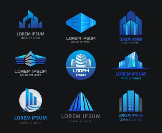 style logo building blue 