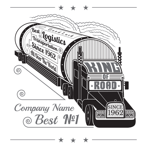 truck transportation silhouette logistics background 