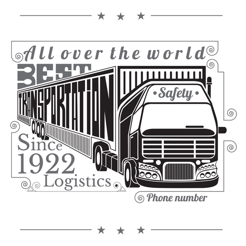truck transportation silhouette logistics background 