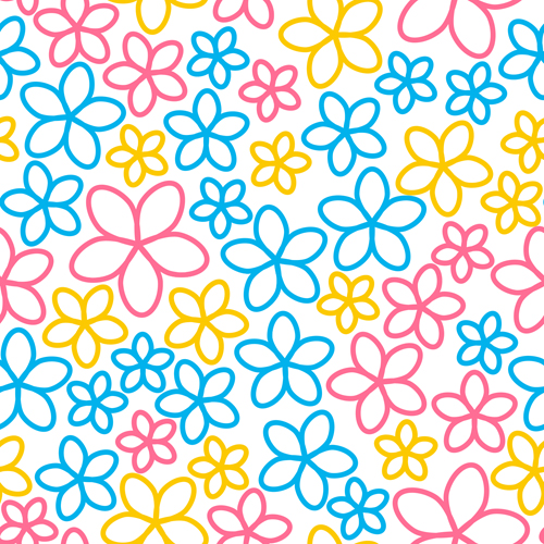 seamless pattern flowers cute 
