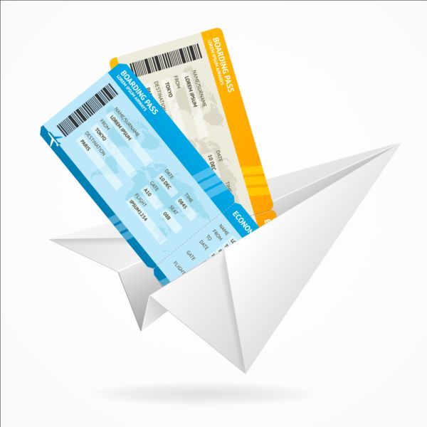 tickets paper airplane airline 