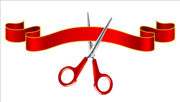 scissors ribbon red 