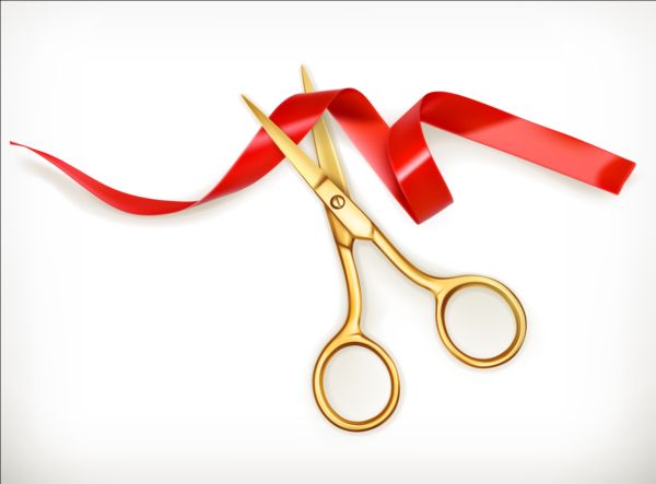 scissors ribbon red 