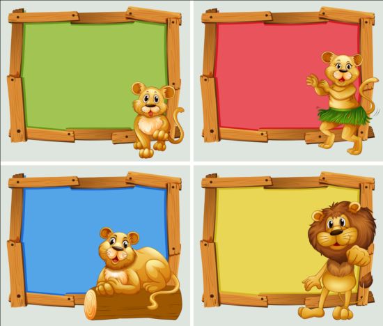 wooden photo frame cute animal 