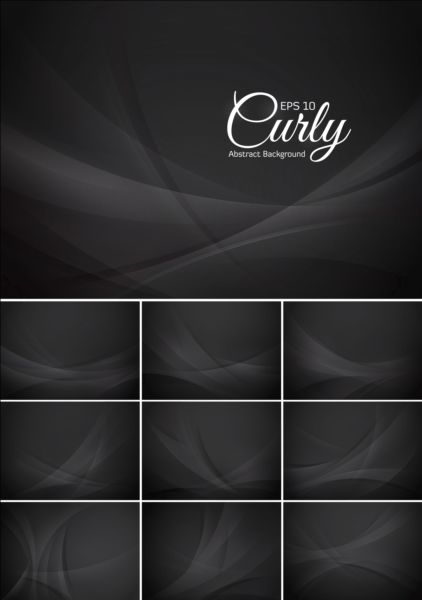 curly black background abstract 
