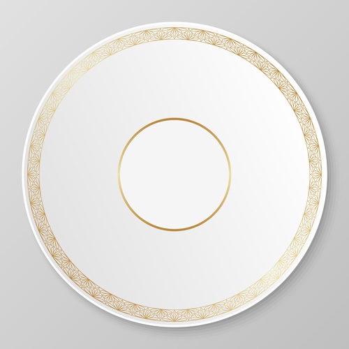 plates ornaments golden floral 