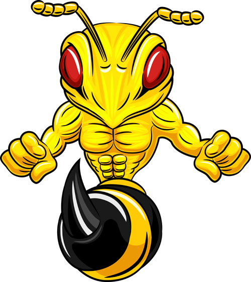 illustration cartoon bee angry 