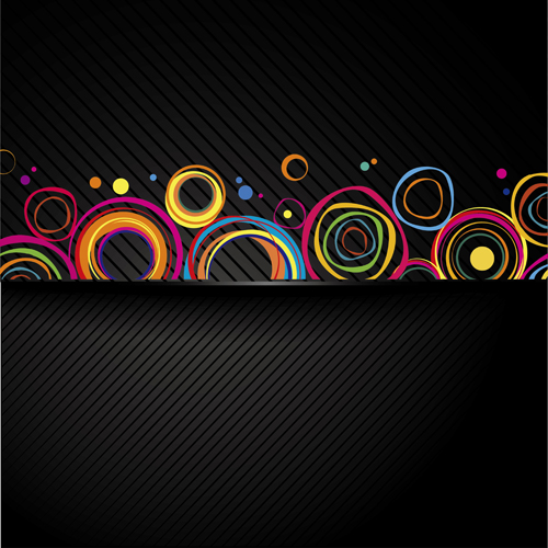 colored circle black background 