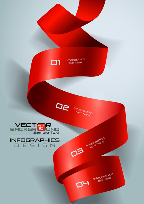 ribbon red infographics illustration 
