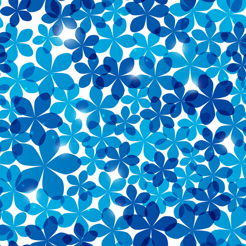 seamless pattern flowers blue 