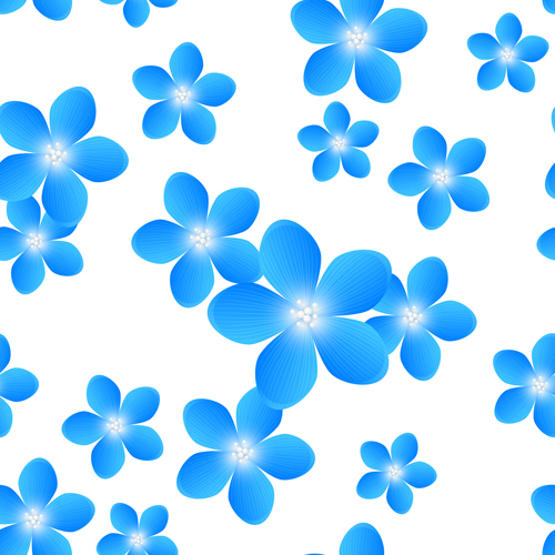 seamless pattern flowers blue 