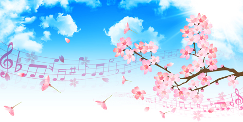 sky sakura blue background 