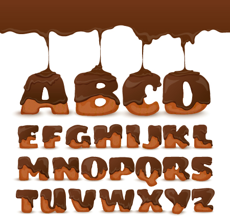 drip chocolate alphabet 