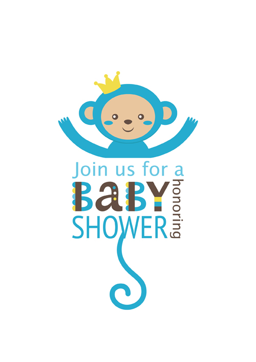 shower monkey card baby 