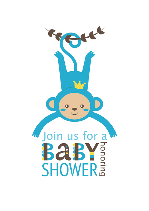 shower monkey card baby 