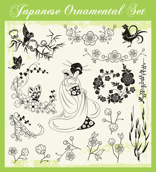 styles ornaments Japanese design 