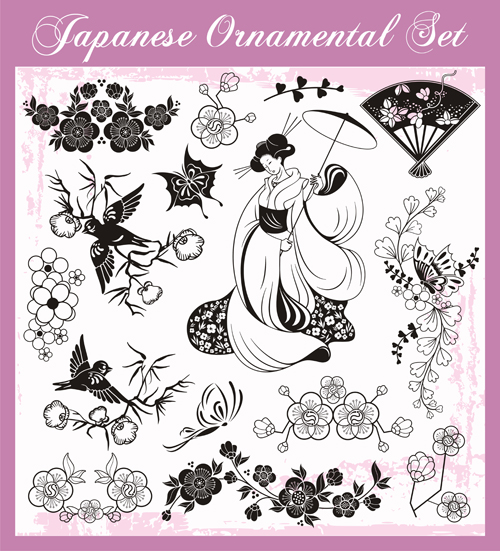 styles ornaments Japanese design 