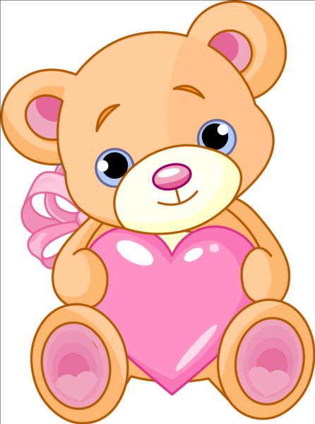 teddy pink heart bear 