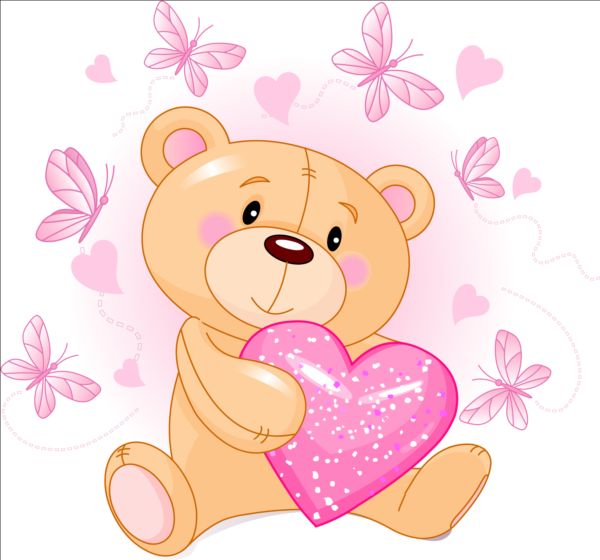 teddy pink heart bear 