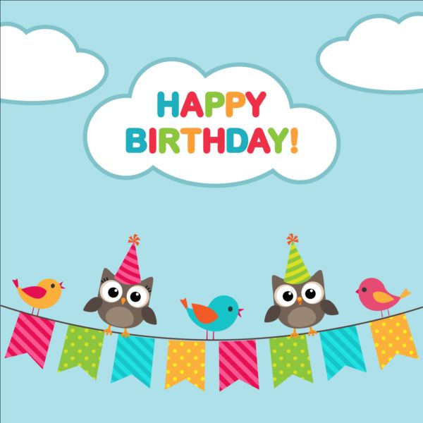 owls happy cute card birthday 
