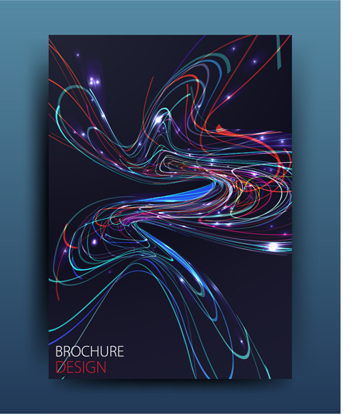 template Messy lines brochure blue 