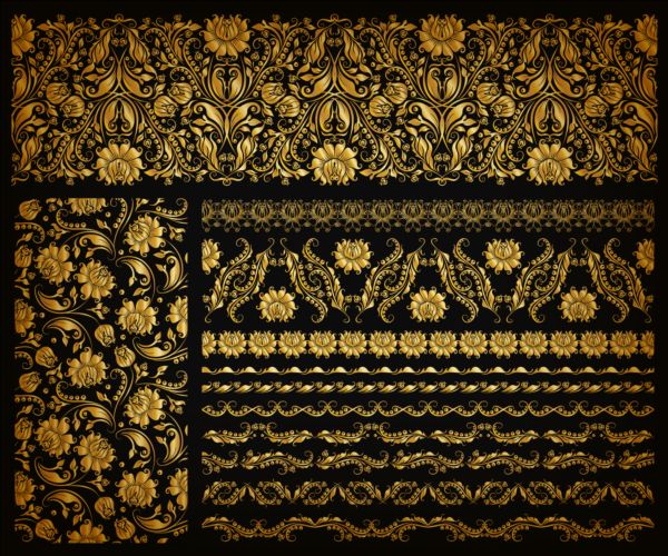 ornaments luxury golden borders 