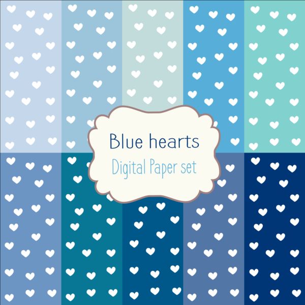 paper heart blue background 