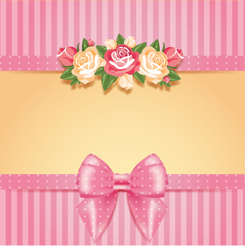pink flower card bow 