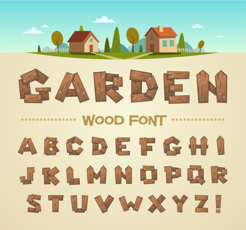wood vintage fonts 