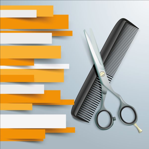 scissors paper lines comb background 